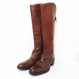  beautiful goods SARTORE Sartre leather single back belt long jockey boots size 35 1/2 approximately 23cm Brown 