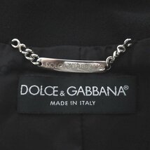 美品 DOLCE&GABBANA ドルチェ&ガッバーナ ストレッチ ビジュー装飾 七分袖 ジャケット サイズ40 ブラック C0705_画像6