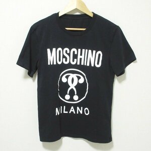 美品 Moschino モスキーノ 半袖 ロゴプリント Tシャツ カットソー ブラック 801