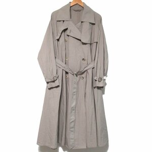 美品 20SS Max Mara マックスマーラ ロング トレンチコート スプリングコート I40 Mサイズ相当 ベージュ系 C0802