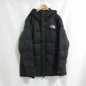 美品 THE NORTH FACE ノースフェイス ダブルジップ ミドル丈 フーデッド ダウンジャケット LG ブラック 083