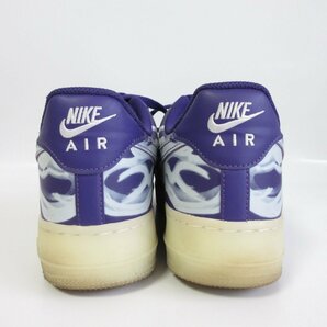 美品 NIKE ナイキ AIR FORCE 1 07 SKELETON QS エアフォースワン ローカット スニーカー CU8067-500 28cm パープルの画像7