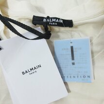 未使用 23SS BALMAIN バルマン ロゴプリント ボックスシルエット クロップド丈 クルーネック 五分袖 Tシャツ カットソー L ベージュ系 083_画像6