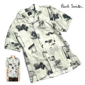 名作【20ss】Paul Smith ポールスミス UFOチェイサー プリント 半袖シャツ L 総柄 送料370円 日本製 メンズ コットンの画像1