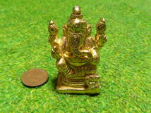 インド ガネーシャ像 真鍮製 約6.2ｃｍ_画像1
