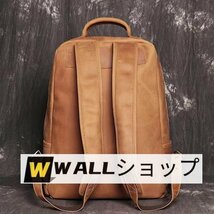 新品登場★本革 リュックサック メンズ レザー バックパック レトロ ★ブラウン 通勤通学 カジュアル兼用 リュック アウトドア_画像4