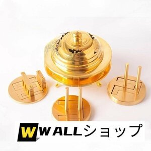 極上品★「密教法具 寺院用仏具」極上品 火舎香炉 印香 4点セット 真鍮製磨き仕上げ