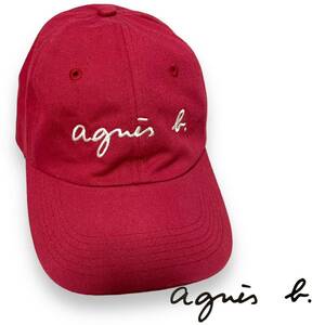 agnes b.　アニエスベー　ロゴ　キャップ　帽子　ボルドー　赤　美品 キャップ帽子 ロゴキャップ red 人気　定番