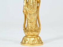 文殊菩薩像 仏像 仏教美術 立像 金属工芸 置物 仏具 携帯仏_画像5