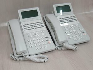 Ω ZZ2 13962# 保証有 NTT【 A1-(24)STEL-(2)(W) 】(2台セット) 20年製 NTT αA1 24ボタンスター標準電話機 領収書発行可能