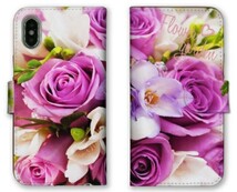 ★新品未使用！薔薇模様の手帳型スマホケース OPPO Reno3 A用 ★タッチペンと専用保護フィルムのオマケ付き！_画像1