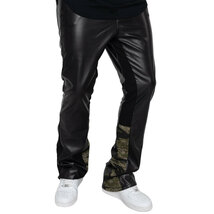 新品 W30 EPTM. エピトミ Flare Leather Pants ヴィーガン レザー フレア パンツ 迷彩 切替 タイガー カモ_画像9