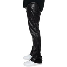 新品 W32 EPTM. エピトミ Flare Leather Pants ヴィーガン レザー フレア パンツ 迷彩 切替 タイガー カモ_画像5