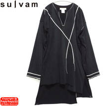 定価4.5万■sulvam オーバーロックステッチ ビッグシルエット 変形カットソー◆ロング丈 長袖Tシャツ Yohji Yamamoto ヨウジヤマモト S'yte_画像2