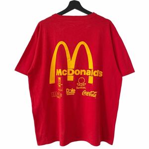 ■激レア■90s USA製 McDonald's 企業 Tシャツ XL マクドナルド RUSSELL ラッセル COCA COLA コカコーラ ビンテージ