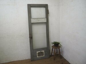taL0794*(4)[H178,5cm×W63,5cm]* Vintage * glass entering. large wooden door * large fittings glass door entranceway door gate retro antique L under 