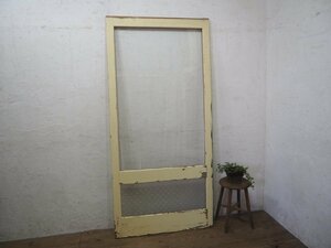 taM0328*(8)[H184cm×W87,5cm]* Vintage * paint. peel off . large tree frame glass door * large fittings sliding door entranceway door retro antique M pine 