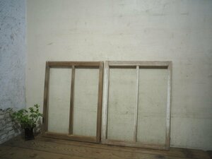 taM0439*(4)[H78,5cm×W61cm]×2 sheets * car Be Schic . old tree frame glass door * fittings sliding door window glass sash retro Vintage L under 