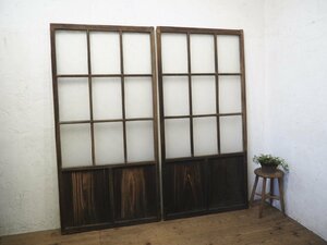 taK0553*(1)[H180,5cm×W89cm]×2 sheets * antique * diamond glass. large wooden sliding door * old fittings glass door entranceway door retro exterior M pine 