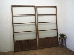 taM0459*[H176cm×W90cm]×2 sheets * antique * diamond glass entering. old wooden sliding door * fittings glass door entranceway door store furniture old Japanese-style house retro M pine 