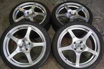 深溝 ATR 205/40R17 HRS 7J +45 PCD100 MINI クーパー アクア ヤリス ノート マーチ ヴィッツ フィット スイフト コンパクト車 *423n_画像1