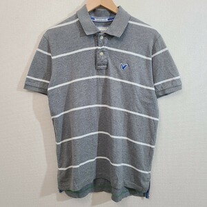 ☆American eagle/アメリカンイーグル/メンズ/Mサイズ/半袖シャツ/トップス/ストライプ/グレー/classic fit