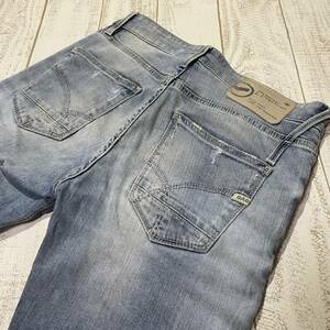 【GAS JEANS】ガス ジーンズ CARROT RAUL テーパードデニムパンツ クラッシュ加工 ヴィンテージ加工 28インチ