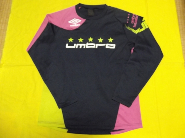 ★アンブロ umbro 長袖 プラクティスシャツ ネイビー SS 160～165 XS