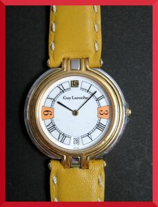 美品 ギ ラロッシュ Guy Laroche クォーツ 3針 デイト 腕時計 V515 稼働品