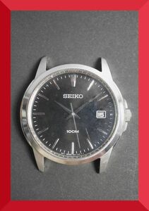 セイコー SEIKO 100M クォーツ 3針 デイト 7N42-0FC0 男性用 メンズ 腕時計 V645 稼働品