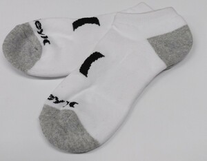 未使用品 Hurley 靴下 白×グレー ハーレーインターナショナル SHOE3.5-8、SOCK9-11 くるぶしソックス メンズ