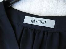 美品☆NANO UNIVERSE☆ブラウス☆長袖☆NAVY☆38(M)☆Vネック☆シャツ☆ゆったりスタイル☆ナノユニバース_画像4