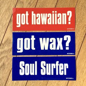GOT STICKERS 3枚 バラ可 ステッカー サーフィン surf ハワイ hawaiian wax surfer