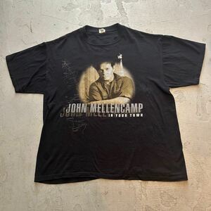 ジョンメレンキャンプ JOHN COUGAR MELLENCAMP ビンテージ 90s バンド ロックTシャツ XL USA古着 ツアー 黒 ブラック メンズ anvilアンビル