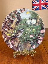 イギリス　英国　コールポート　Coalport「Flying Lesson」by Barbara Mitchell 雀　すずめ　絵皿　飾り皿　プレート_画像1