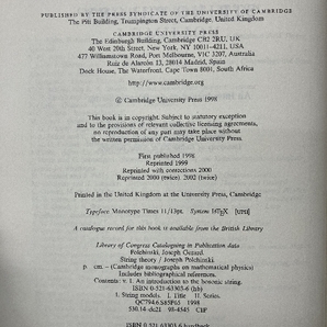 String Theory (Cambridge Monographs on Mathematical Physics) Cambridge University Press Polchinski, Josephの画像3