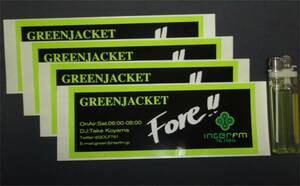 ◆InterFM ステッカー 非売品 GREEN JACKET 76.1MHz DJ Take Koyama