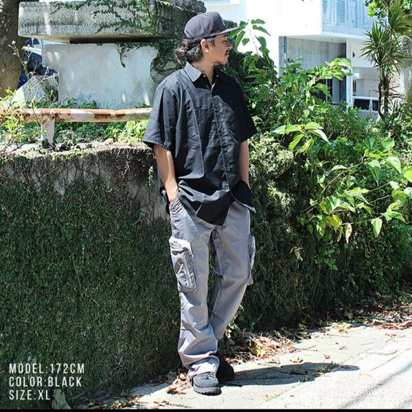 シャツ ワークシャツ 黒 REDCAP使用 EYEDY アイディー M〜XXL
