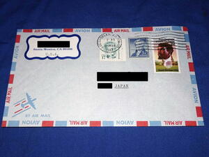 L800i アメリカ人物切手3種貼 ロサンゼルス30 MAR 1987機械印押印日本宛実逓便