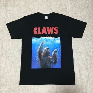 CLAWS JAWS ジョーズ　パロディ　Tシャツ 映画　ムービー　アニマル　ナマケモノ　爪　