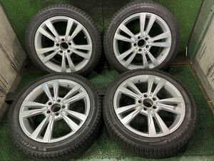 メルセデス　Eクラス　ミシュラン　X-ICE3+　245/45R18　アルミホイール付き　4本　8J　ET43/5H　112　19年製　溝あり　スタッドレスタイヤ