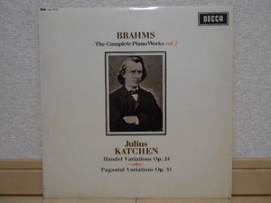 英DECCA SXL-6218 ED1 カッチェン ブラームス ヘンデルの主題による変奏曲 パガニーニの主題による変奏曲 オリジナル盤