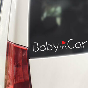 【送料込】Baby in Car ハート付(B)15cm/ステッカー、ベビーインカー//