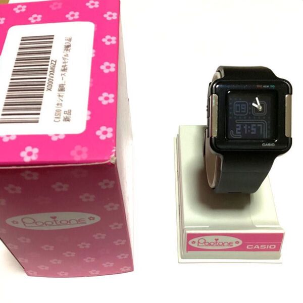 【中古】カシオ デジタルウォッチ POPTONE LCF20-1 ブラック CASIO ポップトーン チプカシ
