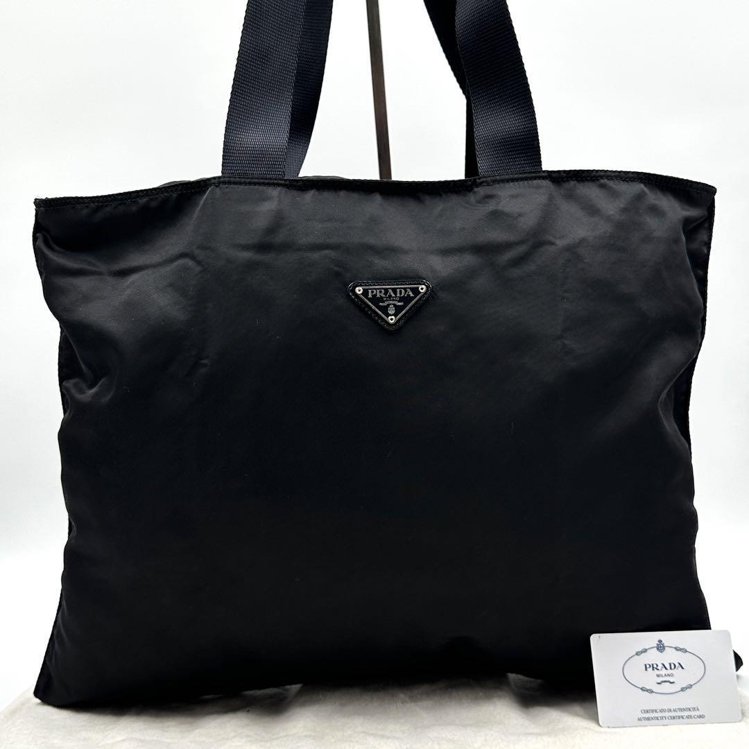 1円【超希少 美品】PRADA プラダ トートバッグ カナパ 車柄 三角