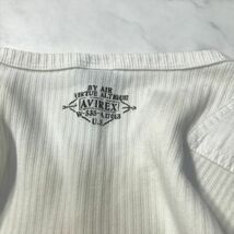 《オススメ◎》AVIREX アヴィレックス★ミリタリーデザイン*Vネック*長袖Tシャツ*カットソー*ホワイト*サイズM(MA4805)◆S60_画像5