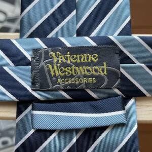 Vivienne Westwood（ヴィヴィアンウエストウッド） 青ブルーストライプオーブネクタイ