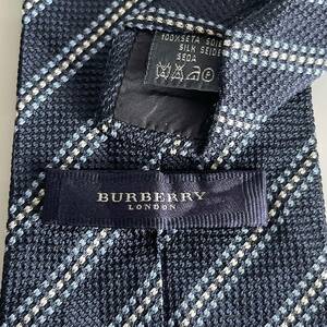 BURBERRY LONDON (バーバリーロンドン) ネイビーストライプ柄ネクタイ