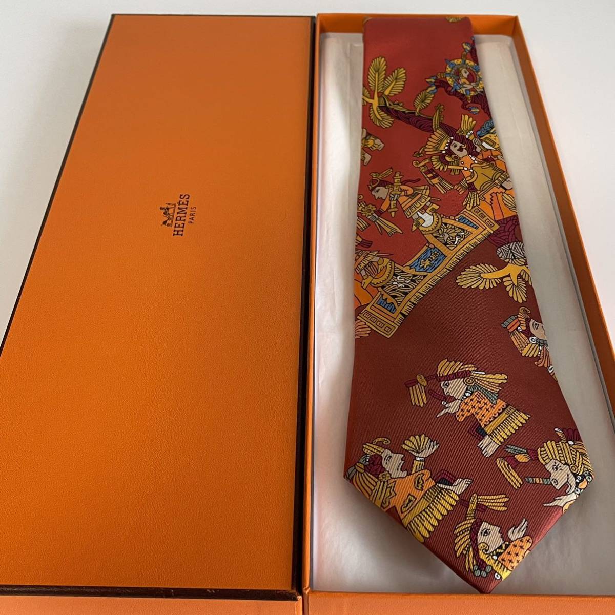 HERMES エルメス ネクタイ ネイビー H柄 馬 aq