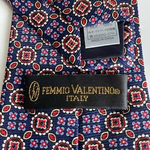 VALENTINO( Valentino ) blue red circle pattern necktie 